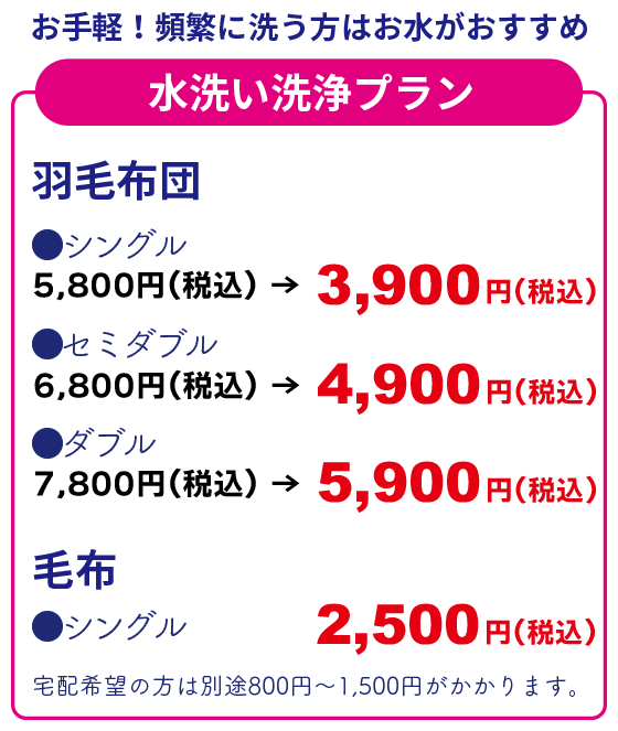 水洗い洗浄プラン