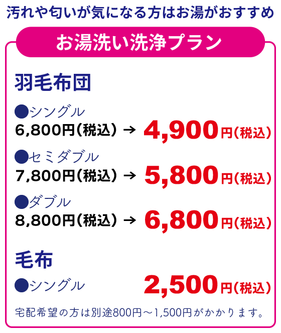 お湯洗い洗浄プラン